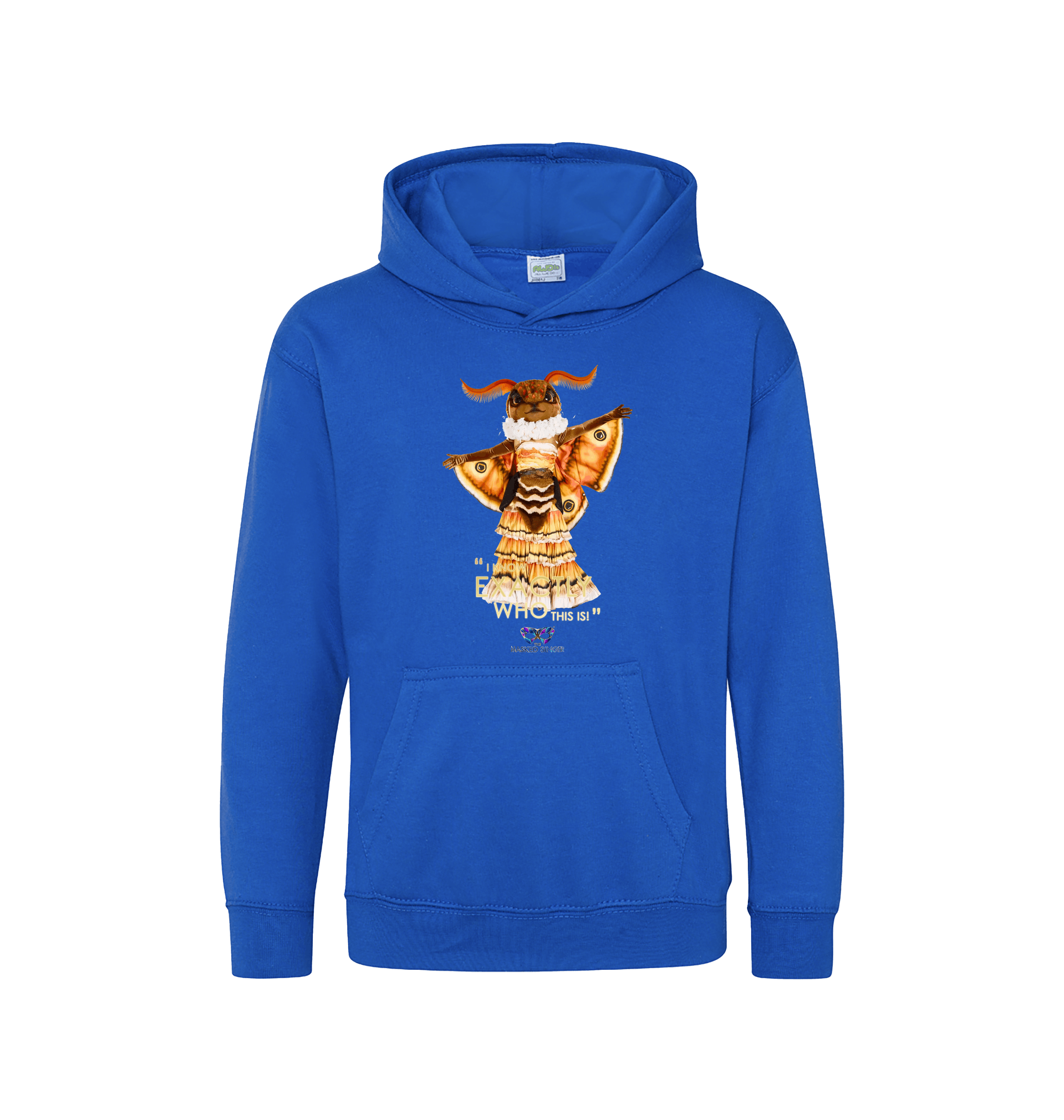 Royal Blue Printed Kids Hoodie Front